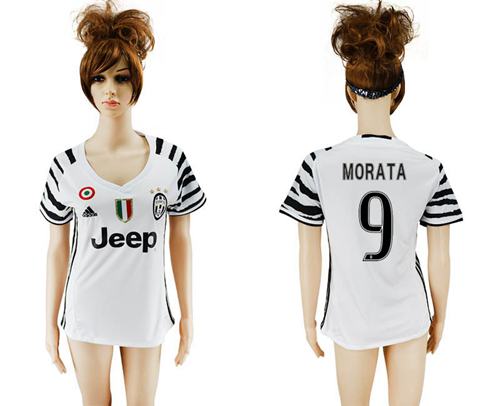 Women's Juventus #9 Morata Sec Away Soccer Club Jersey